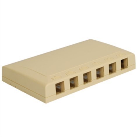 ICC Surface Mount Box, Elite, 6-Port, Ivory IC108SB6IV