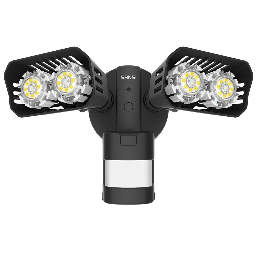 SANSI LED Security Lights, 18W (150Watt Incandescent Equiv.) Motion Sensor Lights, 1800lm 5000K Daylight Waterproof Outdoor Floodlights with Adjustable Dual-Head