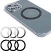 Wannap MagSafe Ring Sticker, Metal Ring for Case, 6 Pack Black Silver view 1