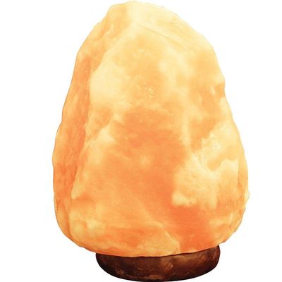 Pure Himalayan Salt Works 100% Natural Himalayan Salt Lamp, Pink Crystal Salt Lamp with Wooden Base, Includes 15W Bulb and 6-Foot Cord with On/Off Switch, 6.5-9 Lbs, 7 H