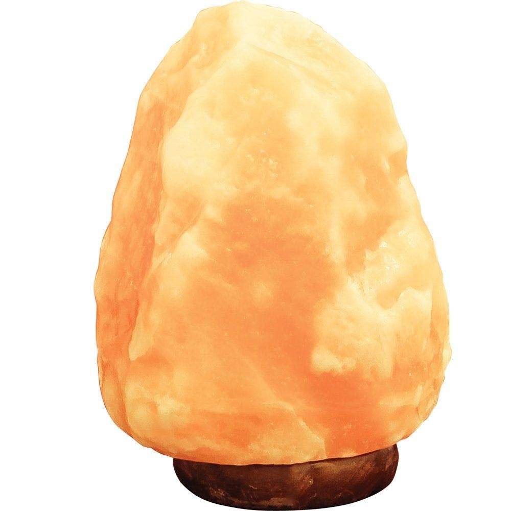 Pure Himalayan Salt Works 100% Natural Himalayan Salt Lamp, Pink Crystal Salt Lamp with Wooden Base, Includes 15W Bulb and 6-Foot Cord with On/Off Switch, 6.5-9 Lbs, 7 H