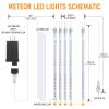 FYYZY Christmas Lights Meteor Shower Rain Light Falling Rain Lights with 8 Tubes 192 LEDs Waterproof Icicle Snow Fall String Lights for Party Tree Home Patio Outdoor Decoration(8 Tubes,White) view 3