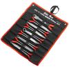 XtremepowerUS 9 Pieces 11" Long Reach Needle Mechanics Electricians Craft & Hobby Nose Pliers 45 Bent Nose90 Bent Nose Plie Diagonal Pliers for Narrow Spaces with Pouch Set view 1
