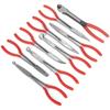 XtremepowerUS 9 Pieces 11" Long Reach Needle Mechanics Electricians Craft & Hobby Nose Pliers 45 Bent Nose90 Bent Nose Plie Diagonal Pliers for Narrow Spaces with Pouch Set view 2