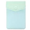 FRIFUN Card Holder for Back of Phone with snap Ultra-Slim Self Adhesive Wallet Stick on Cell Phone RFID Blocking Sleeve Covers Credit Cards and Cash(Mint) view 1