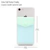 FRIFUN Card Holder for Back of Phone with snap Ultra-Slim Self Adhesive Wallet Stick on Cell Phone RFID Blocking Sleeve Covers Credit Cards and Cash(Mint) view 2