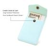 FRIFUN Card Holder for Back of Phone with snap Ultra-Slim Self Adhesive Wallet Stick on Cell Phone RFID Blocking Sleeve Covers Credit Cards and Cash(Mint) view 4