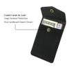 FRIFUN Card Holder for Back of Phone with snap Ultra-Slim Self Adhesive Phone Wallet Stick on Cell Phone RFID Blocking Sleeve Covers Credit Cards and Cash (Black) view 2