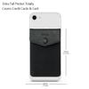 FRIFUN Card Holder for Back of Phone with snap Ultra-Slim Self Adhesive Phone Wallet Stick on Cell Phone RFID Blocking Sleeve Covers Credit Cards and Cash (Black) view 4