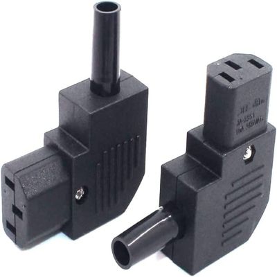 Toptekits (2 Pack) DIY Rewireable Power Plug IEC C13 Female Inline Right Angle IEC Connector Adapter, IEC320 C13 Female Plug 90 Degree Side Entry, 10A/16A AC Power Industrial Socket
