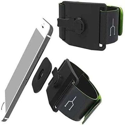 Navitech Black/ Silver Neoprene Water Resistant Sports Gym, Jogging / Running Armband Case with "Light Reflection Strip" Compatible With The Large Smart Phones (4.0 " 4.3 ") Such As Samsung Galaxy i9100 S 2 II, And The Nokia Lumin 900.