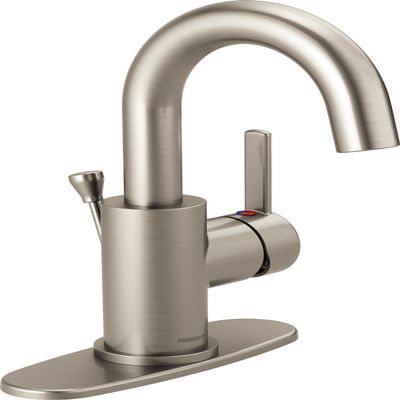 Peerless Precept Single Hole Bathroom Faucet Brushed Nickel, Single Handle Bathroom Faucet, Drain Assembly, Brushed Nickel P191102LF-BN