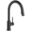 Delta Trinsic Matte Black Kitchen Faucet with Pull Down Sprayer, Modern Single Hole Kitchen Sink Faucet, Single Handle, Matte Black 9159-BL-DST view 1