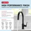 Delta Trinsic Matte Black Kitchen Faucet with Pull Down Sprayer, Modern Single Hole Kitchen Sink Faucet, Single Handle, Matte Black 9159-BL-DST view 3
