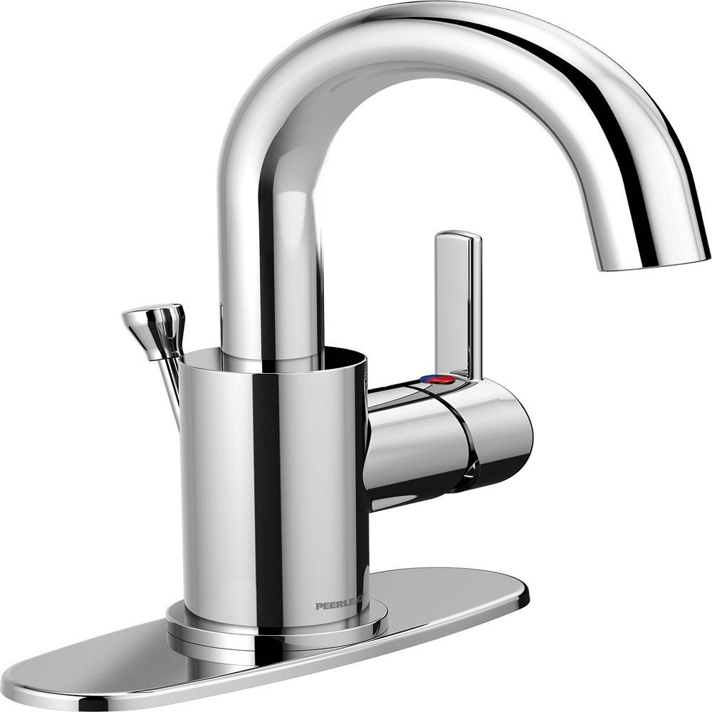 Peerless Precept Single Hole Bathroom Faucet, Single Handle Bathroom Faucet Chrome, Bathroom Sink Faucet, Drain Assembly, Chrome P191102LF