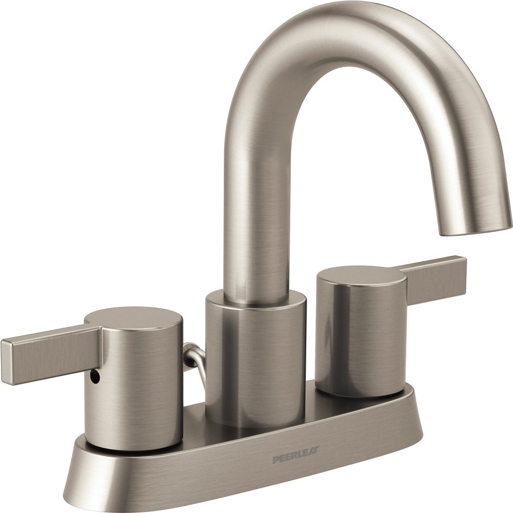 Peerless Precept Centerset Bathroom Faucet Brushed Nickel, Bathroom Sink Faucet, Drain Assembly, Brushed Nickel P299102LF-BN