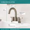 Peerless Precept Centerset Bathroom Faucet Brushed Nickel, Bathroom Sink Faucet, Drain Assembly, Brushed Nickel P299102LF-BN view 3