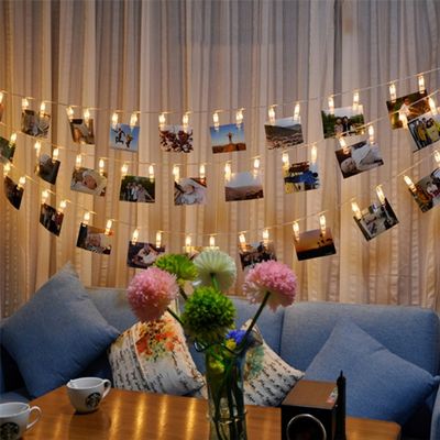 JKLcom Photo String Lights, 40 LED Photo Clips String Lights Christmas Indoor Lights Starry light Wall Light Decoration for Indoor Wedding Party Christmas Home (Warm White)