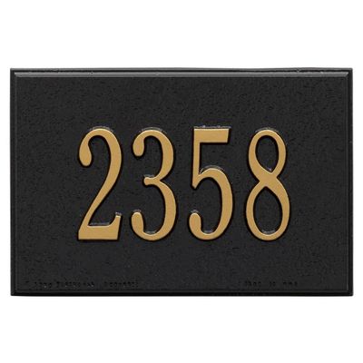 Whitehall Products 1426BG Wall Mailbox Plaque with One Line, Black