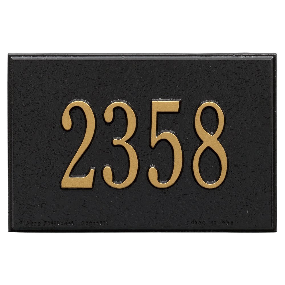 Whitehall Products 1426BG Wall Mailbox Plaque with One Line, Black