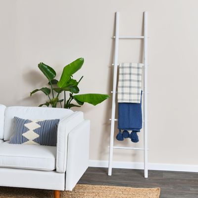 Creative Co-Op Decorative Painted Wood Blanket Ladder, White