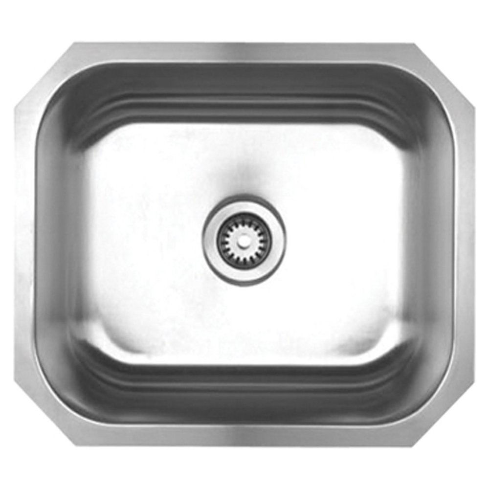 Whitehaus WHNUM2016-MSS Noah's Collection 22 1/4-Inch Single Bowl Undermount Sink