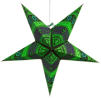 Hometown Evolution, Inc. Honeycomb Bright Green Paper Star Lantern with 12 Foot Power Cord Included