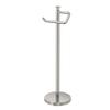 Gatco 1435SN Freestanding Toilet Paper Holder, 23.68 H, Satin Nickel Toilet Tissue Roll Holder Stand With Weighted and Padded Base For Bathroom view 1