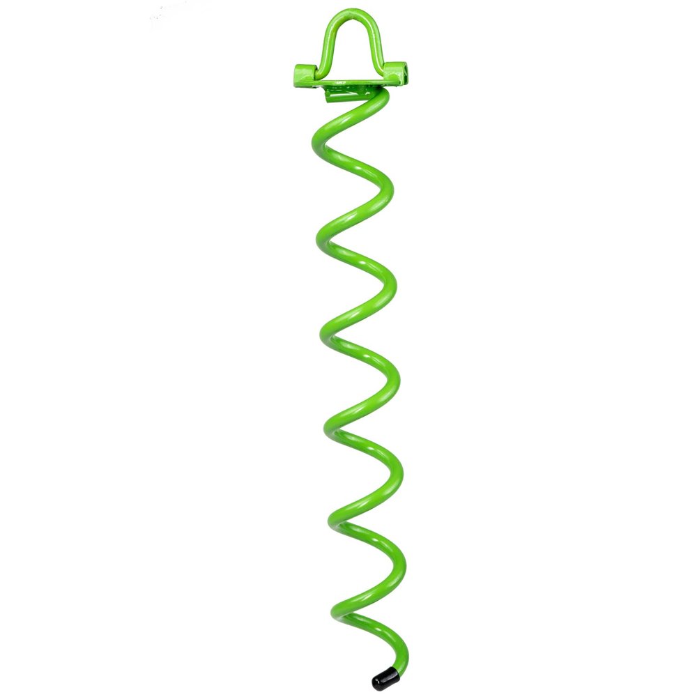 Ashman 16 Inch Spiral Ground Anchor Green Color - Ideal for Securing Animals, Tents, Canopies, Sheds, Car Ports, Swing Sets (1 Pack)