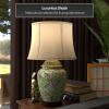 Red Lantern 25" Jade Green Birds and Flowers Lamp view 2