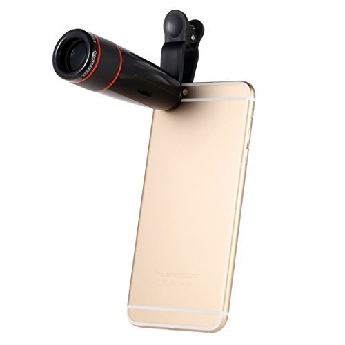 12X Zoom Phone Universal Telephoto Camera Lens with Clip Phone Lens Black