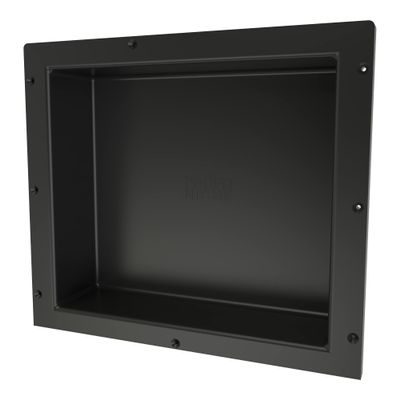Tile Redi USA Niche Single Recessed Shower Shelf Black, One Inner Shelf, 16-Inch Width x 14-Inch Height x 4-Inch Depth (620)