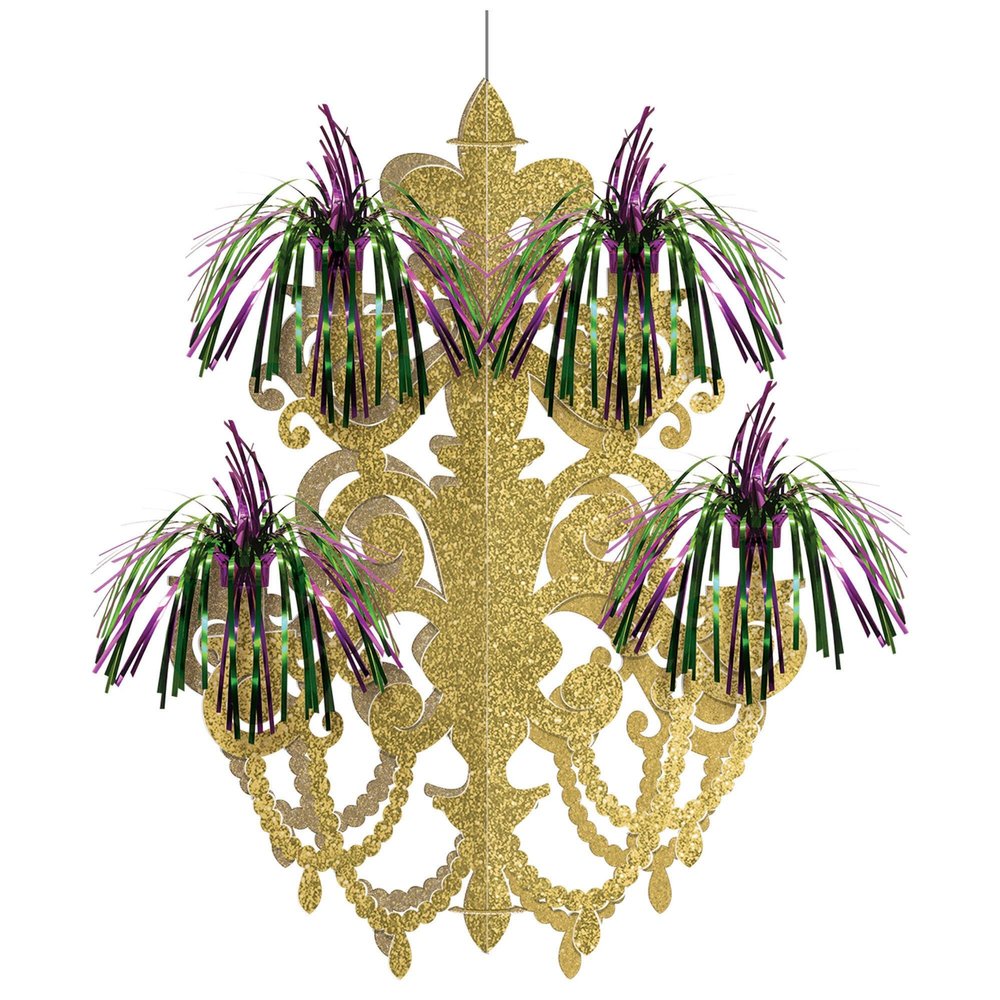 Amscan 670729 Mardi Gras Firework Chandelier Decoration, 20.5" x 14.4" 1 ct