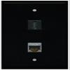 RiteAV - Black 1 Port HDMI 1 Port Shielded Cat6 Ethernet Wall Plate view 1