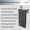 RTZEN Matte Black Hand Towel Holder for Bathroom - Handcrafted Farmhouse Wrought Iron Metal Kitchen Bar - Small Hand Towel Bar Hanger for Home or Office - Wall Mounted Rack Fits 10" Towels view 2