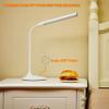 DAC LED Desk Lamp, Eye Care Table Lamp, 360 Degree Flexible Gooseneck, Continuously Dimmable, 3 Color Modes, Touch-Sensitive Control Panel, 40-Minute Auto Shut-Off Timer, White, 6W view 4