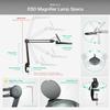ESD Safe (Glass Lens) Professional LED Magnifying Lamp with Clamp (5 Diopter, 2.25X) Work Light, 4 Brightness Levels, Daylight Bright, 1200 Lumens, 5600K-6000K, Matte Black, BoliOptics MG16303222 view 4