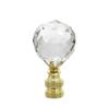 Aspen Creative 24007-11 Clear Faceted Crystal Lamp Finial in Brass Plated Finish, 2 1/4" Tall (1 Pack) view 1