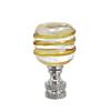 Aspen Creative 24012 Clear with Yellow Line Glass Lamp Finial in Nickel Finish, 2" Tall (1 Pack), Clear & Yellow view 1