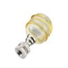 Aspen Creative 24012 Clear with Yellow Line Glass Lamp Finial in Nickel Finish, 2" Tall (1 Pack), Clear & Yellow view 2