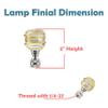Aspen Creative 24012 Clear with Yellow Line Glass Lamp Finial in Nickel Finish, 2" Tall (1 Pack), Clear & Yellow view 3