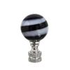 Aspen Creative 24009 Black and White Glass Ball Lamp Finial in Nickel Finish, 2" Tall (1 Pack) view 1