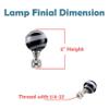 Aspen Creative 24009 Black and White Glass Ball Lamp Finial in Nickel Finish, 2" Tall (1 Pack) view 3