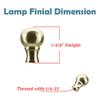 Aspen Creative 24018-11 Steel Lamp Finial in Brass Plated Finish, 1-3/8" (1 Pack) view 3