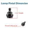 Aspen Creative 24017-32 Steel Lamp Finial in Oil Rubbed Bronze Finish, 1 1/2" Tall (2 Pack) view 3