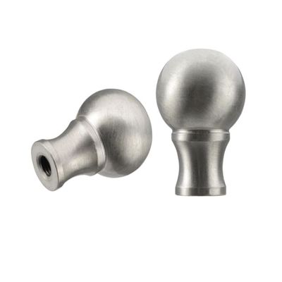 Aspen Creative 24018-22 Steel Lamp Finial in Brushed Nickel Finish, 1 3/8" (2 Pack)