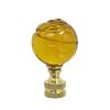 Aspen Creative 24015 Yellow Glass Ball Lamp Finial in Solid Brass Finish, 2" Tall (1 Pack) view 1