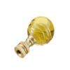 Aspen Creative 24015 Yellow Glass Ball Lamp Finial in Solid Brass Finish, 2" Tall (1 Pack) view 2