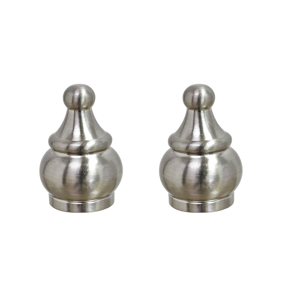 Aspen Creative 24017-22 Steel Lamp Finial in Brushed Nickel Finish, 1 1/2" Tall (2 Pack)