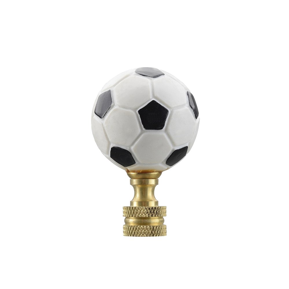 Aspen Creative 24022 Plastic Soccer Ball Finial with Solid Brass Finish, 1 3/4" Tall (1 Pack)